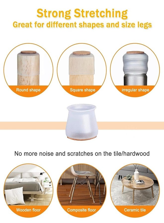 CLICKSWIFT واقيات أرجل الكراسي من كليك سويفت، أغطية أرجل الكراسي، واقيات أثاث لمنع الخدوش، وتقليل الضوضاء، ومنع الانزلاق | أغطية أرجل أثاث للكراسي والطاولات، لون شفاف، 4 قطع - Image 5